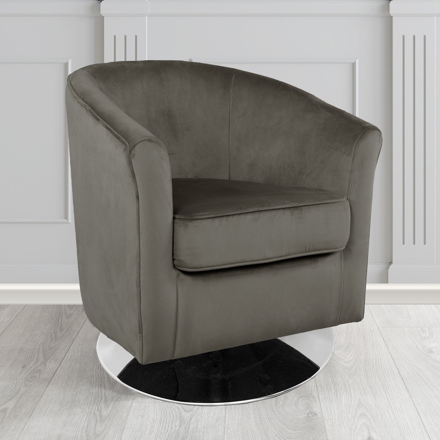 Devon Swivel Tub Chair in Tubz Monaco Velvet Fabric