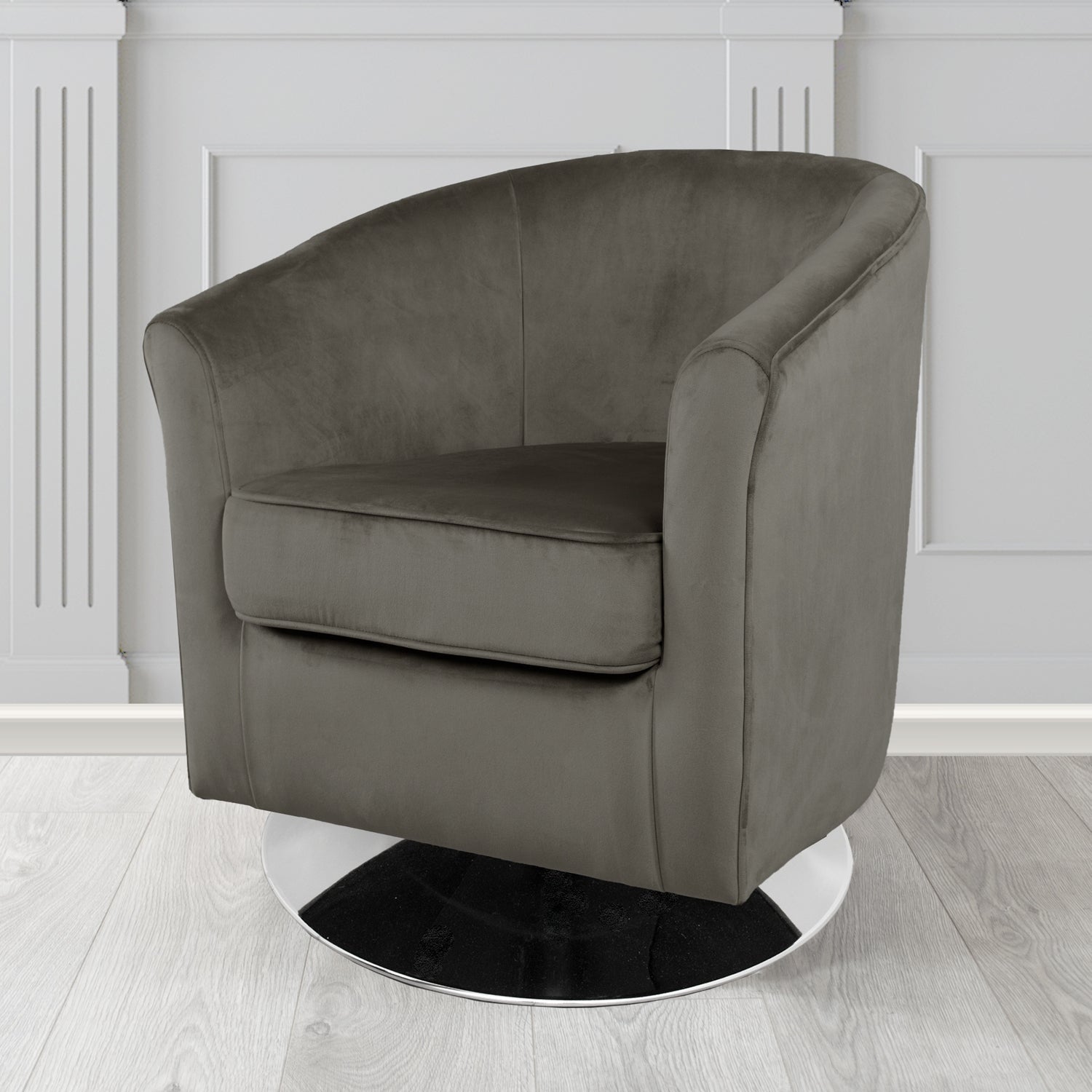 Devon Swivel Tub Chair in Tubz Monaco Velvet Fabric