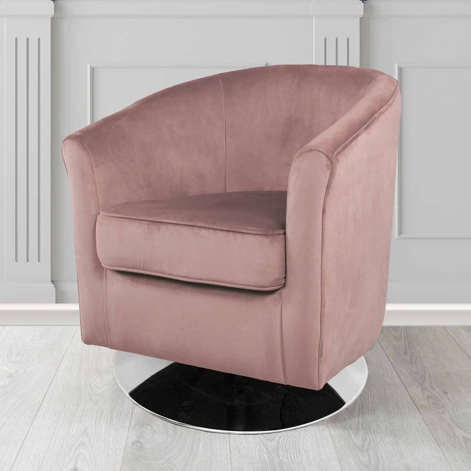 Devon Swivel Tub Chair in Tubz Monaco Velvet Fabric