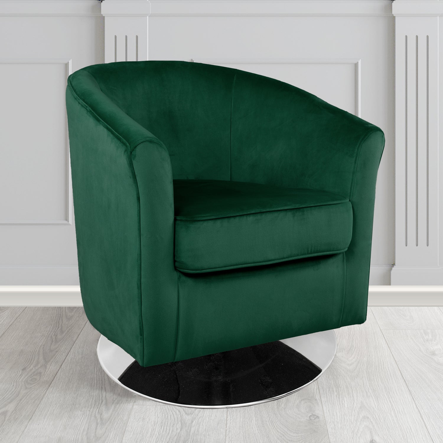 Devon Swivel Tub Chair in Tubz Monaco Velvet Fabric