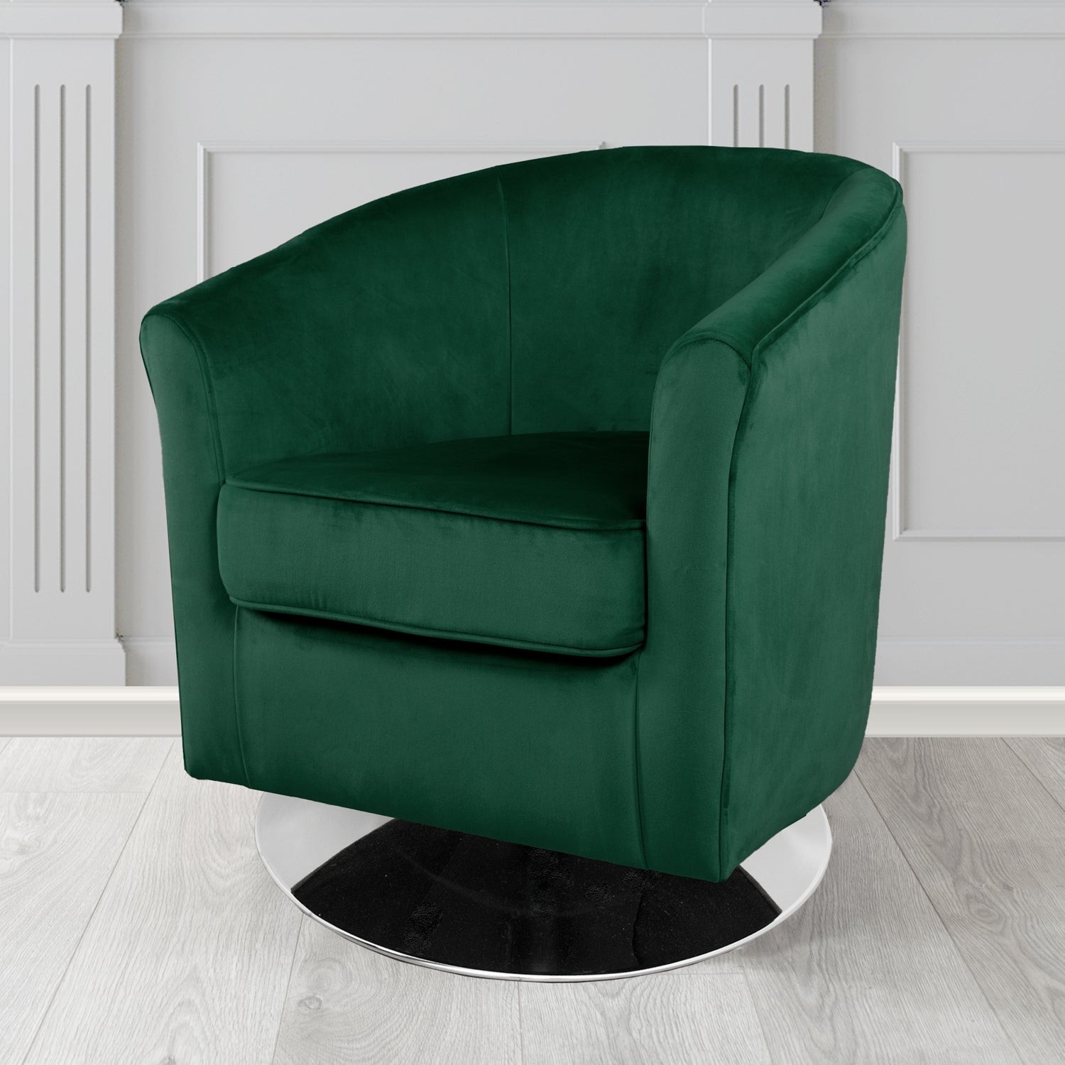 Devon Swivel Tub Chair in Tubz Monaco Velvet Fabric