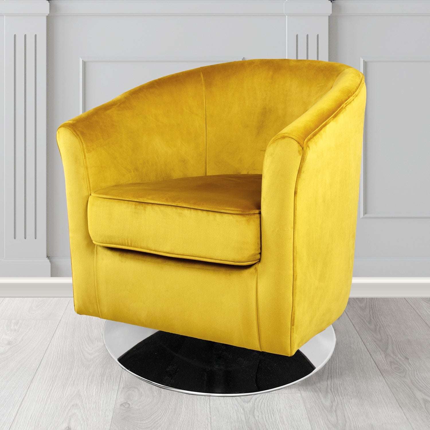Devon Swivel Tub Chair in Tubz Monaco Velvet Fabric
