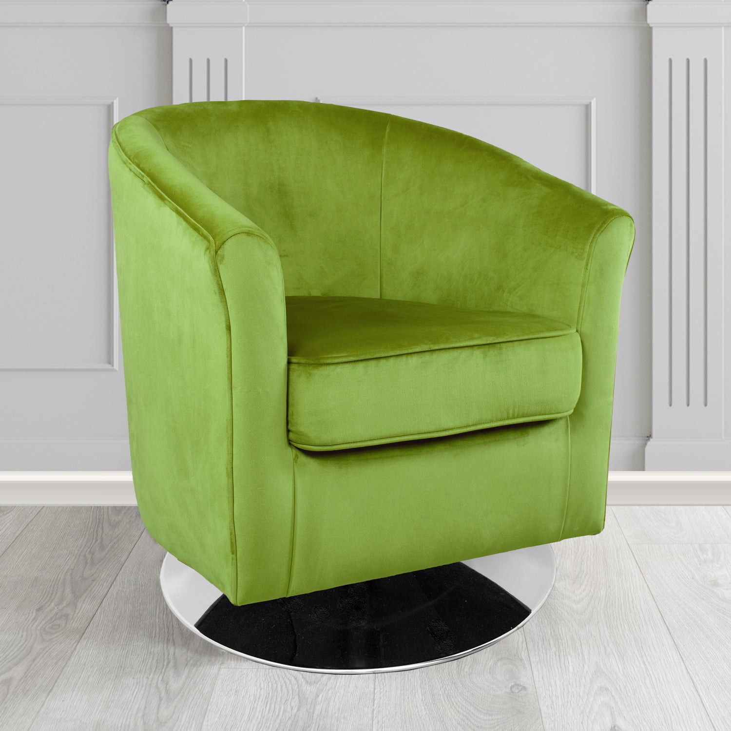 Devon Swivel Tub Chair in Tubz Monaco Velvet Fabric