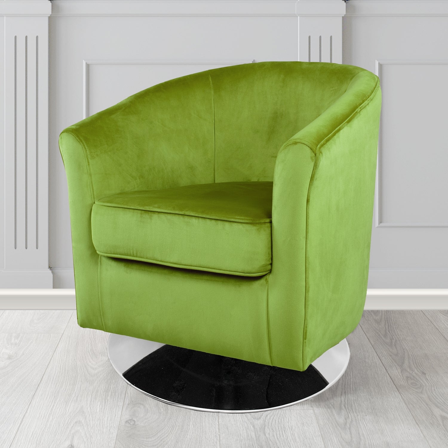Devon Swivel Tub Chair in Tubz Monaco Velvet Fabric