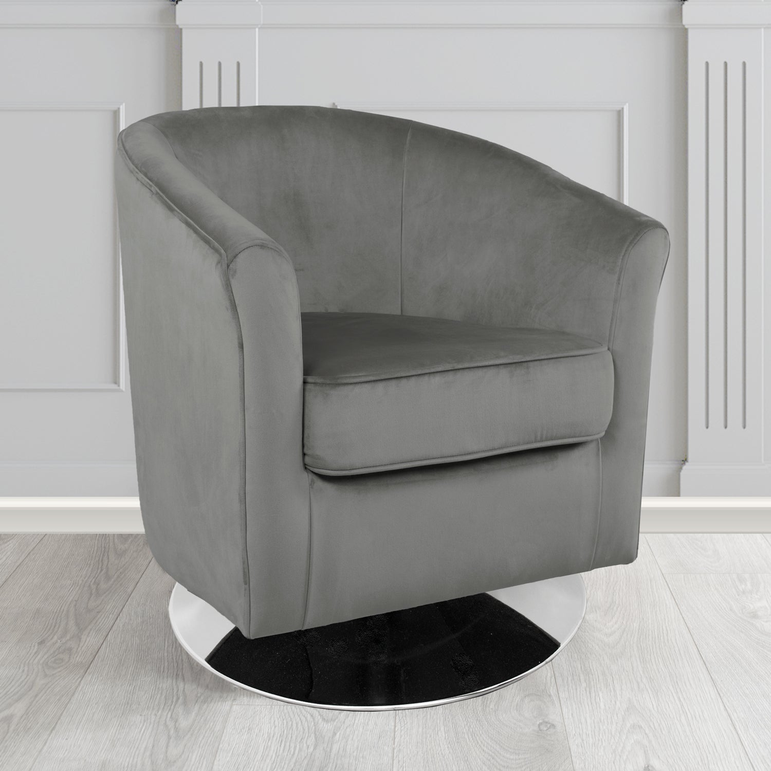 Devon Swivel Tub Chair in Tubz Monaco Velvet Fabric