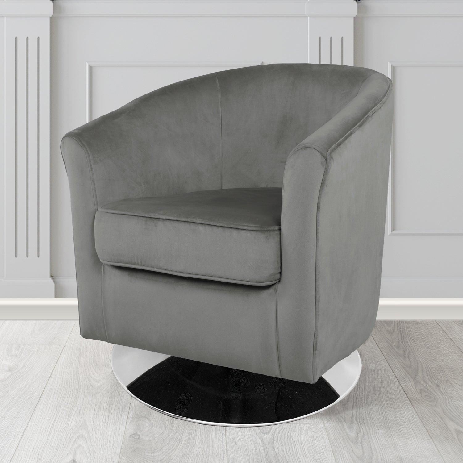 Devon Swivel Tub Chair in Tubz Monaco Velvet Fabric
