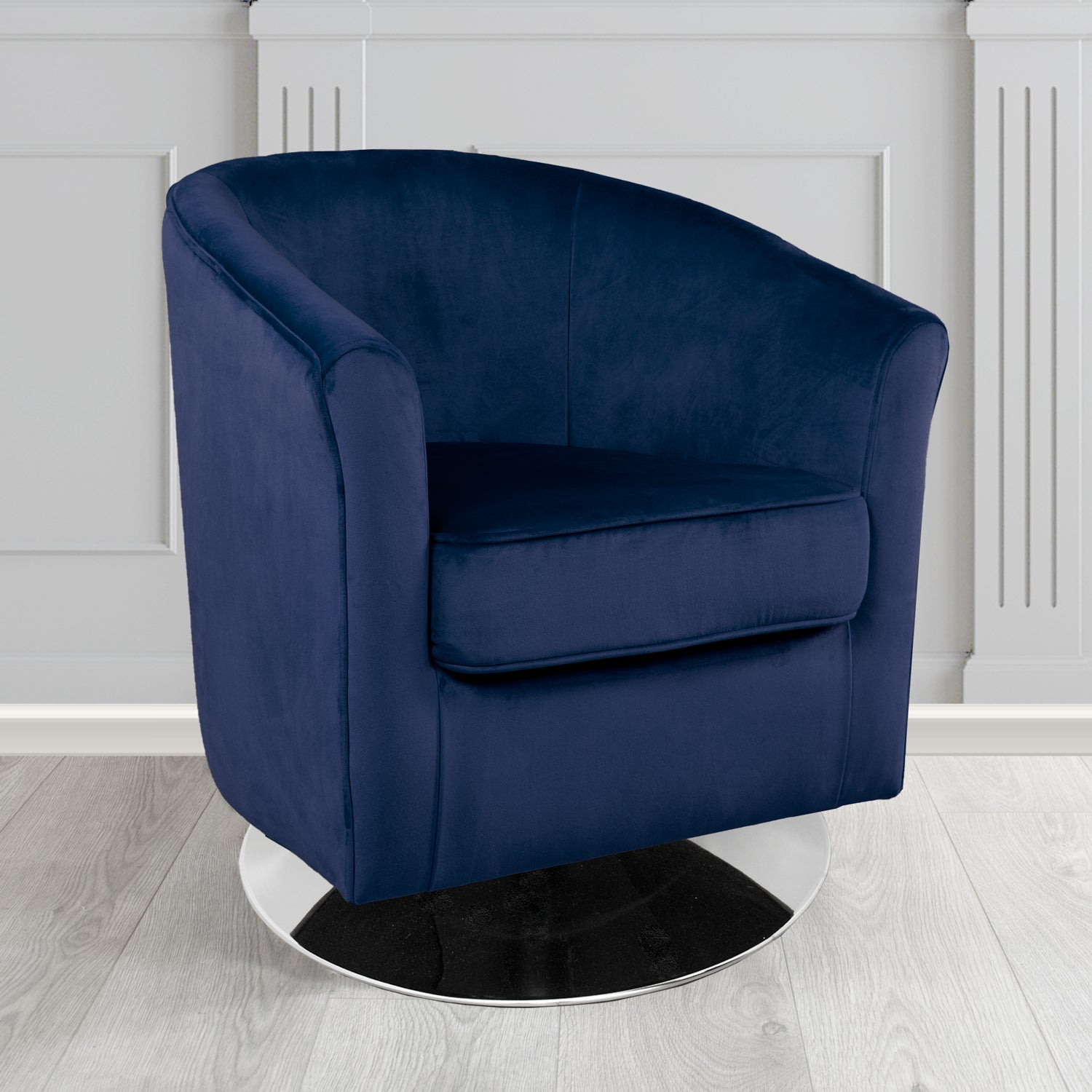 Devon Swivel Tub Chair in Tubz Monaco Velvet Fabric