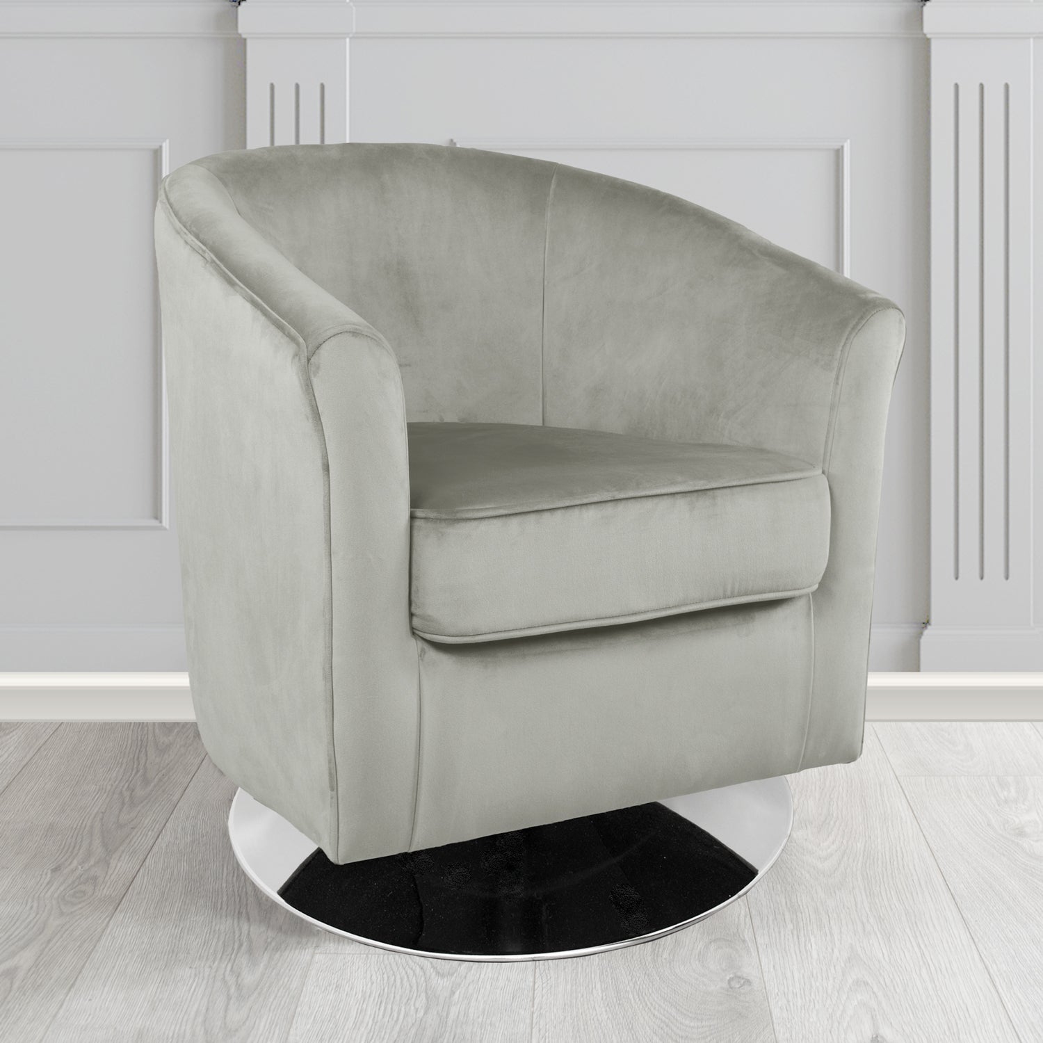Devon Swivel Tub Chair in Monaco Velvet Fabric