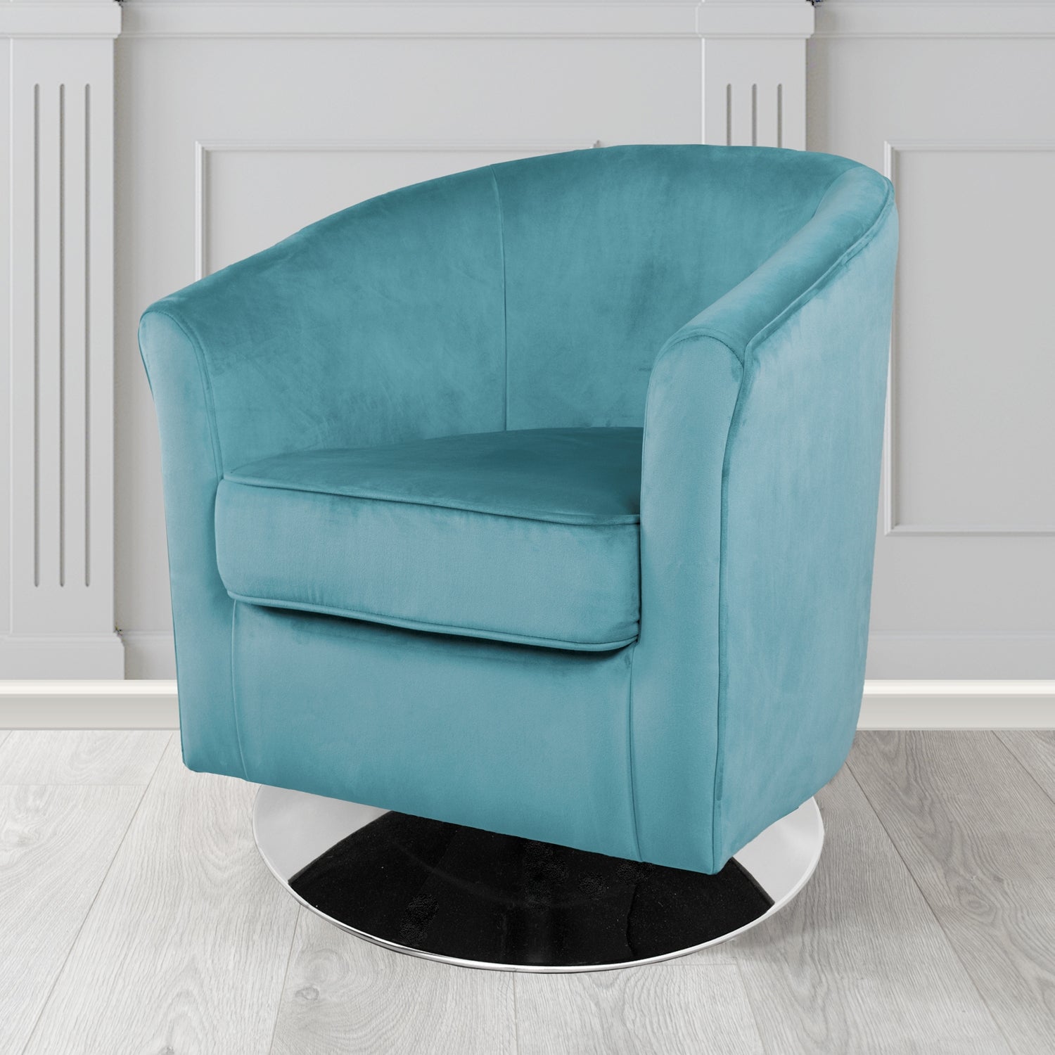 Devon Swivel Tub Chair in Monaco Velvet Fabric