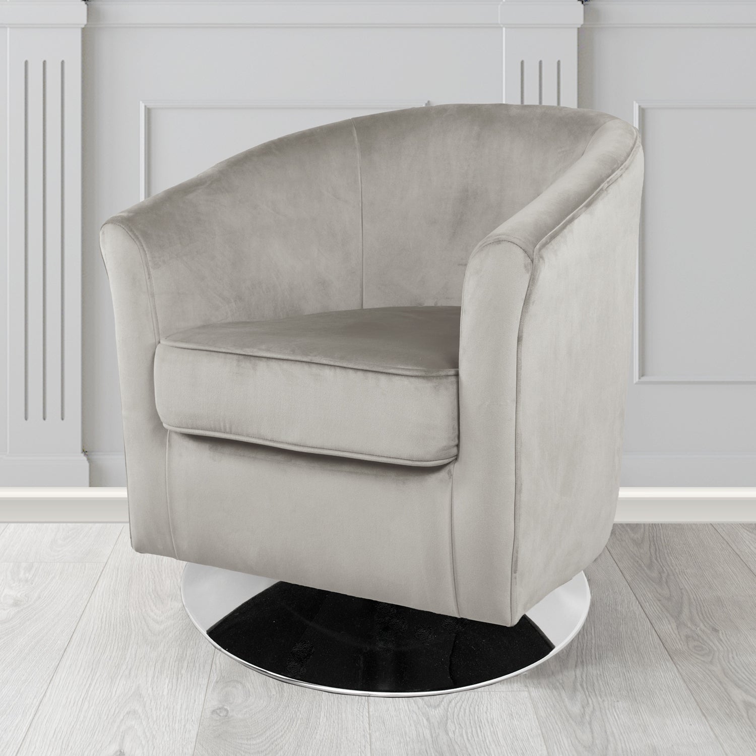 Devon Swivel Tub Chair in Monaco Velvet Fabric