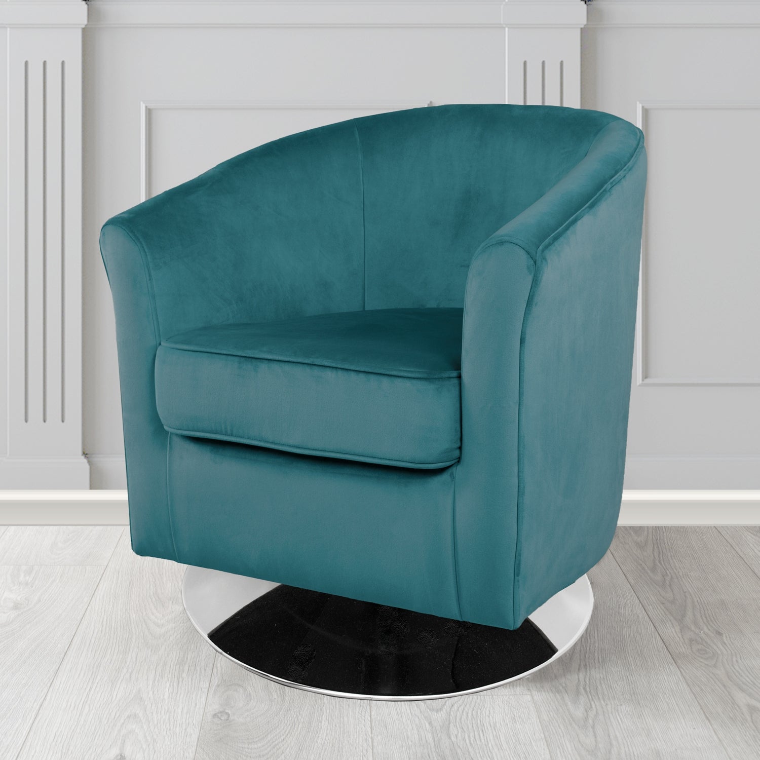 Devon Swivel Tub Chair in Monaco Velvet Fabric