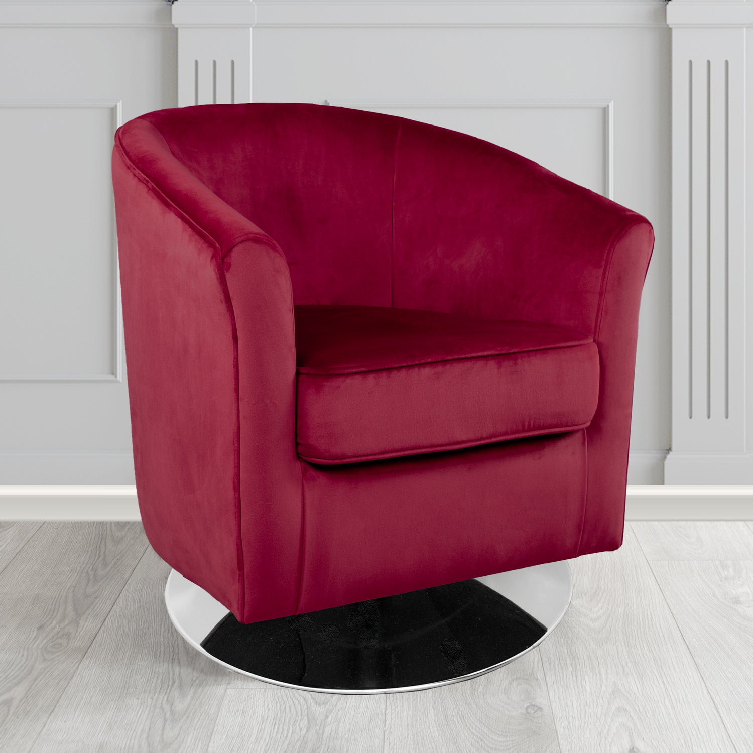 Devon Swivel Tub Chair in Monaco Velvet Fabric
