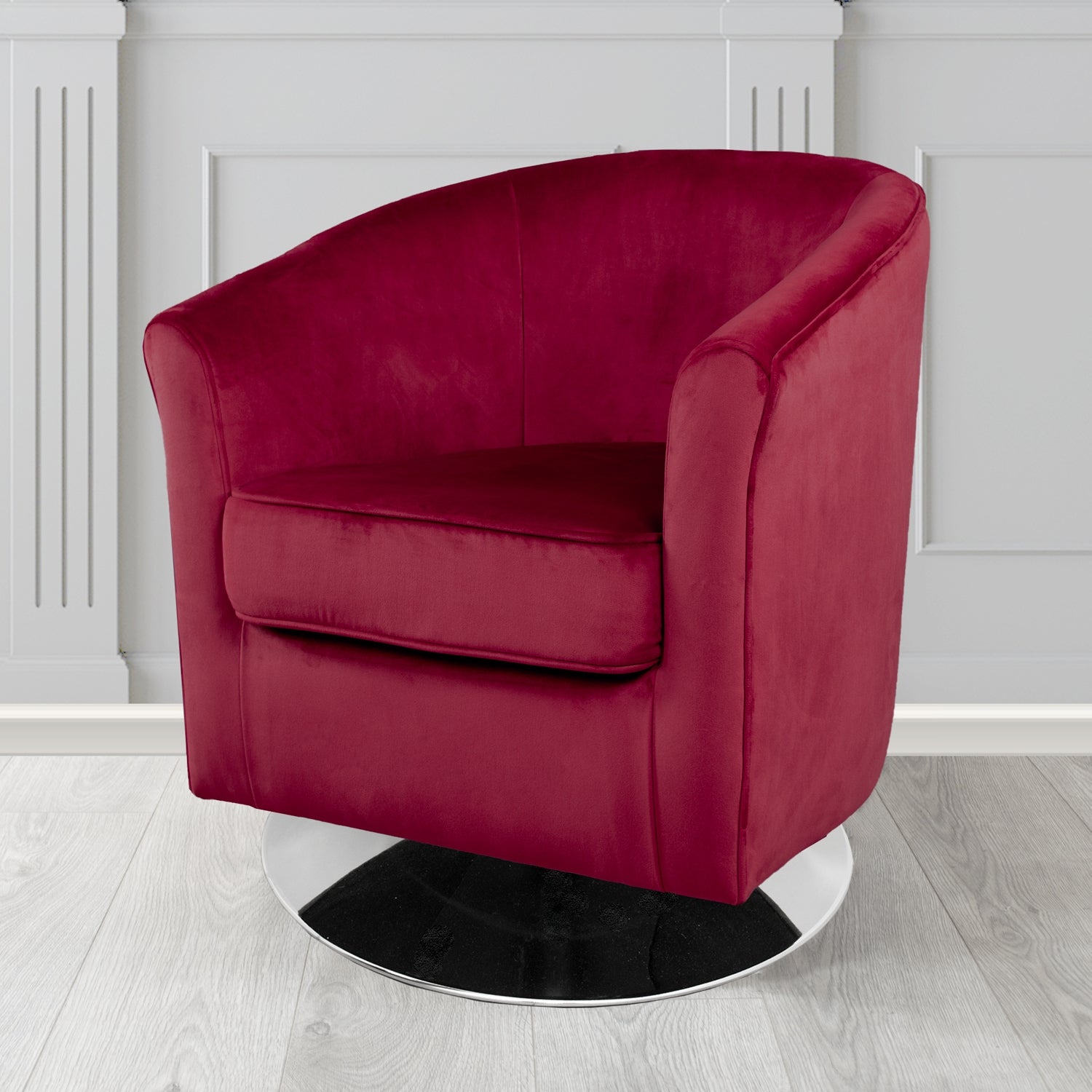Devon Swivel Tub Chair in Monaco Velvet Fabric