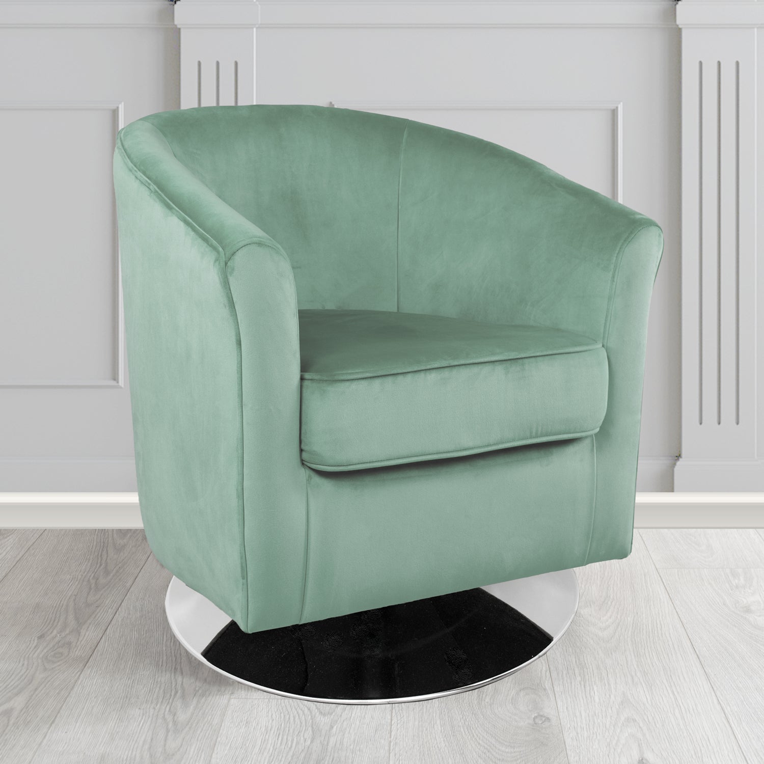 Devon Swivel Tub Chair in Cristina Marrone Passione Velvet Fabric