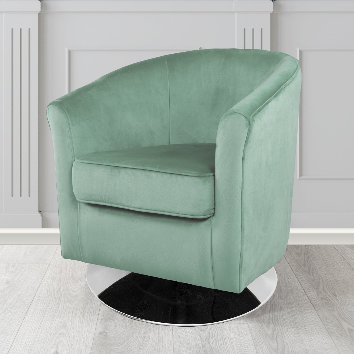 Devon Swivel Tub Chair in Cristina Marrone Passione Velvet Fabric