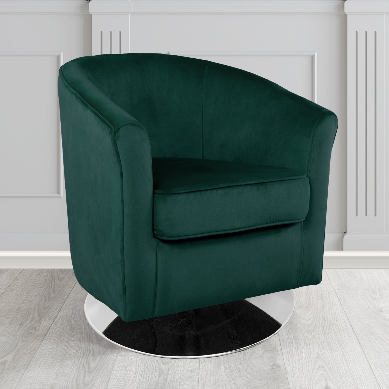 Devon Swivel Tub Chair in Passione Velvet Fabric