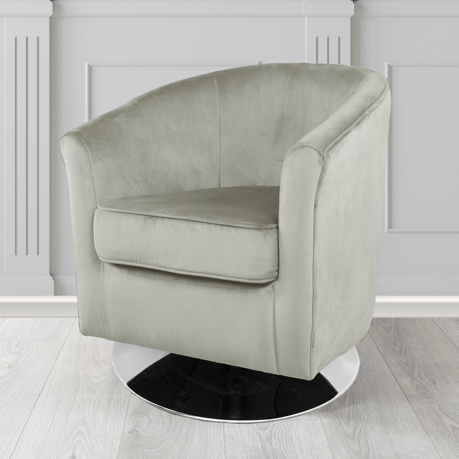 Devon Swivel Tub Chair in Passione Velvet Fabric