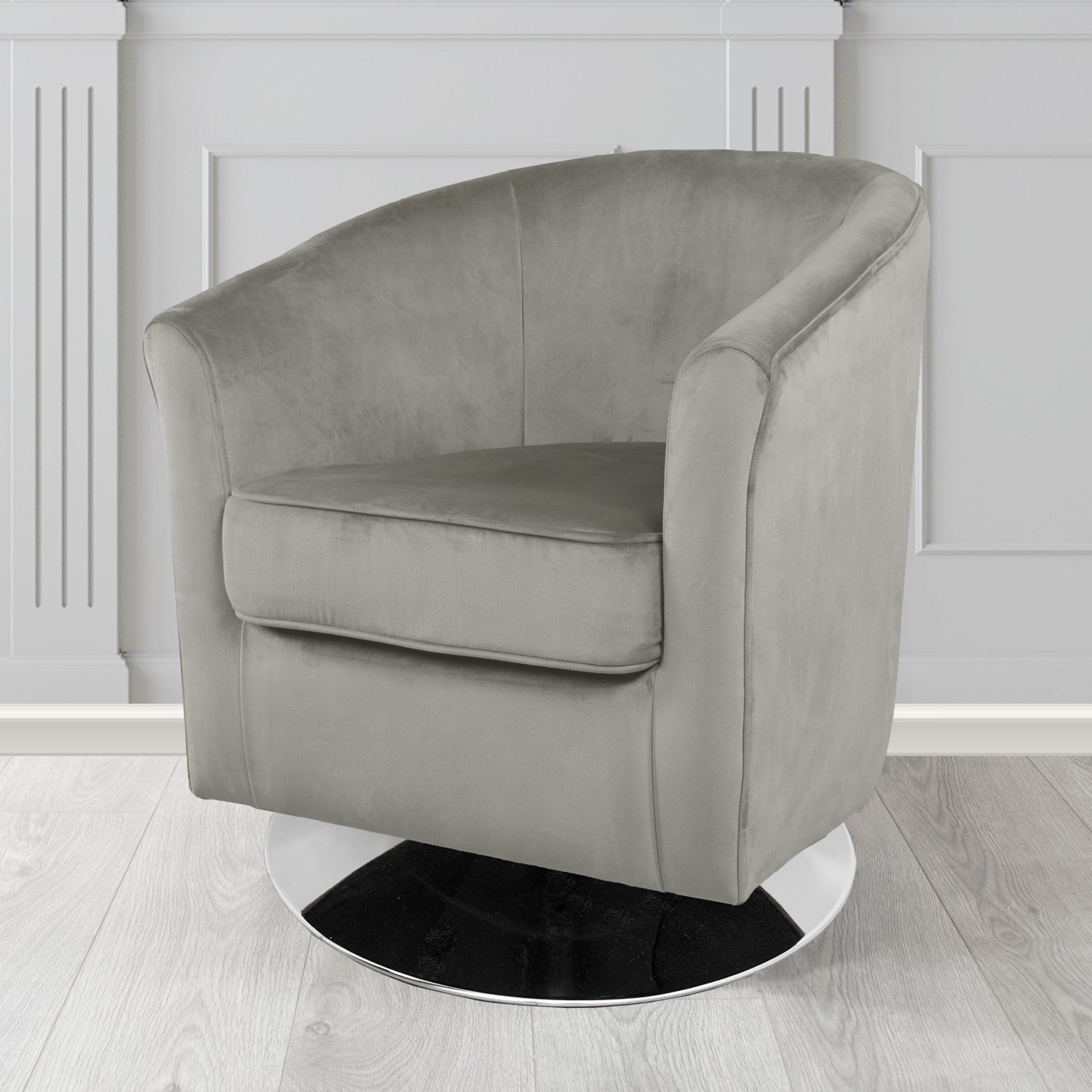 Devon Swivel Tub Chair in Passione Velvet Fabric