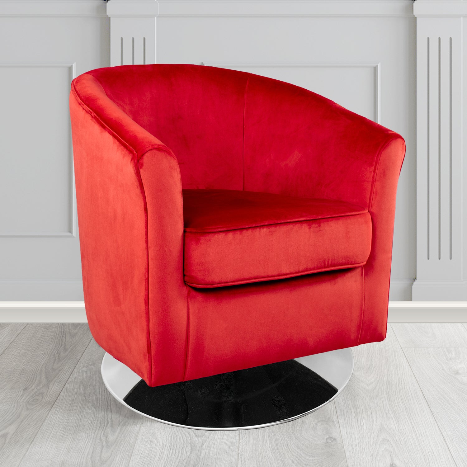 Devon Swivel Tub Chair in Passione Velvet Fabric