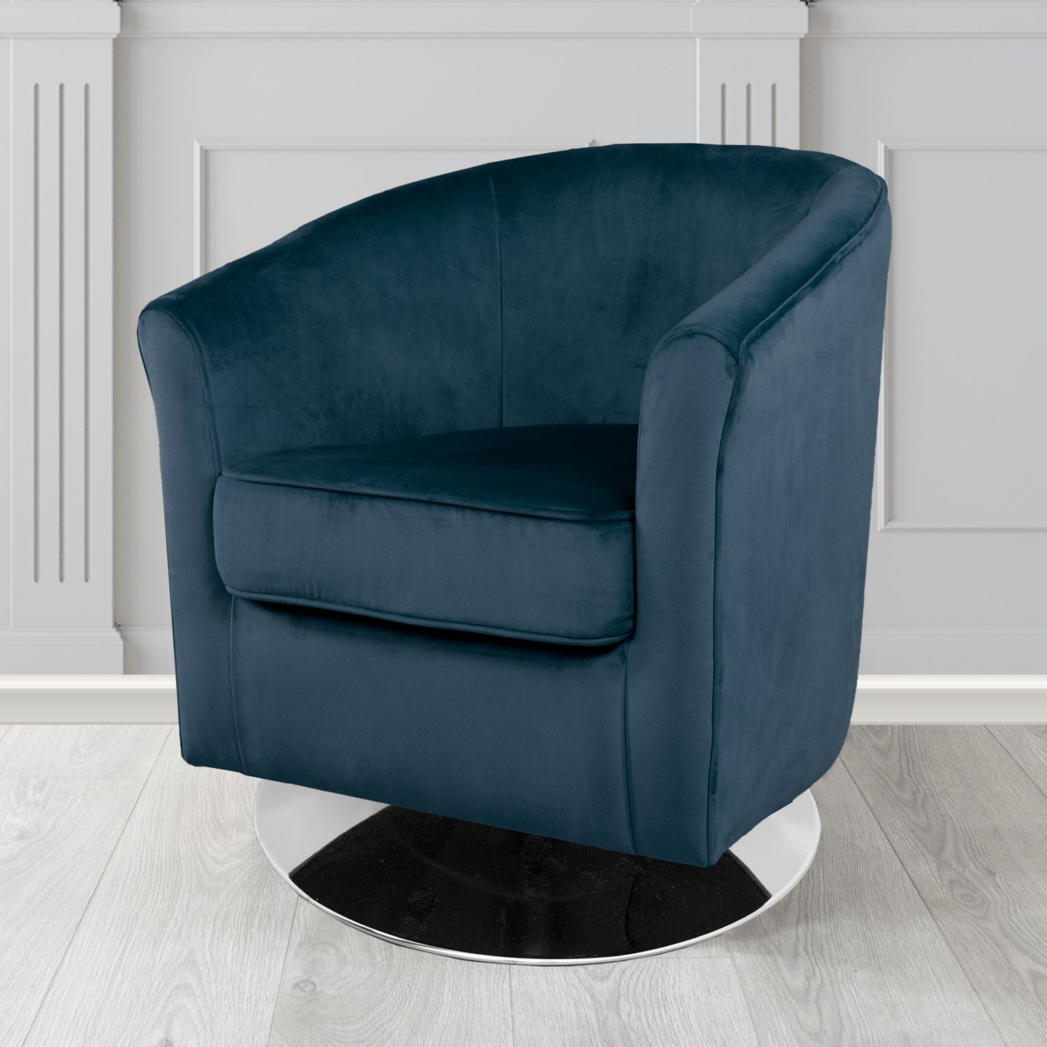 Devon Swivel Tub Chair in Passione Velvet Fabric