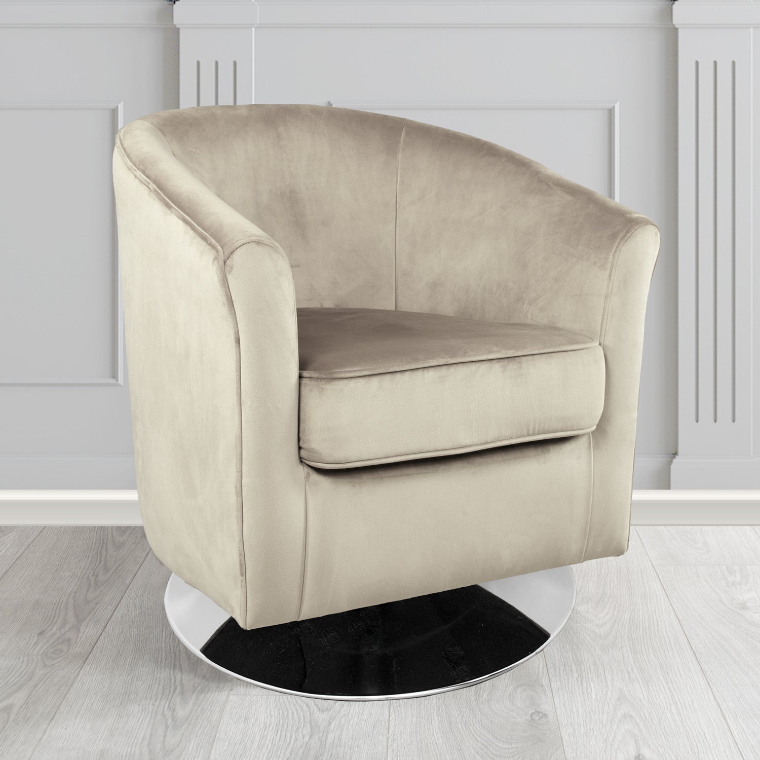 Devon Swivel Tub Chair in Passione Velvet Fabric
