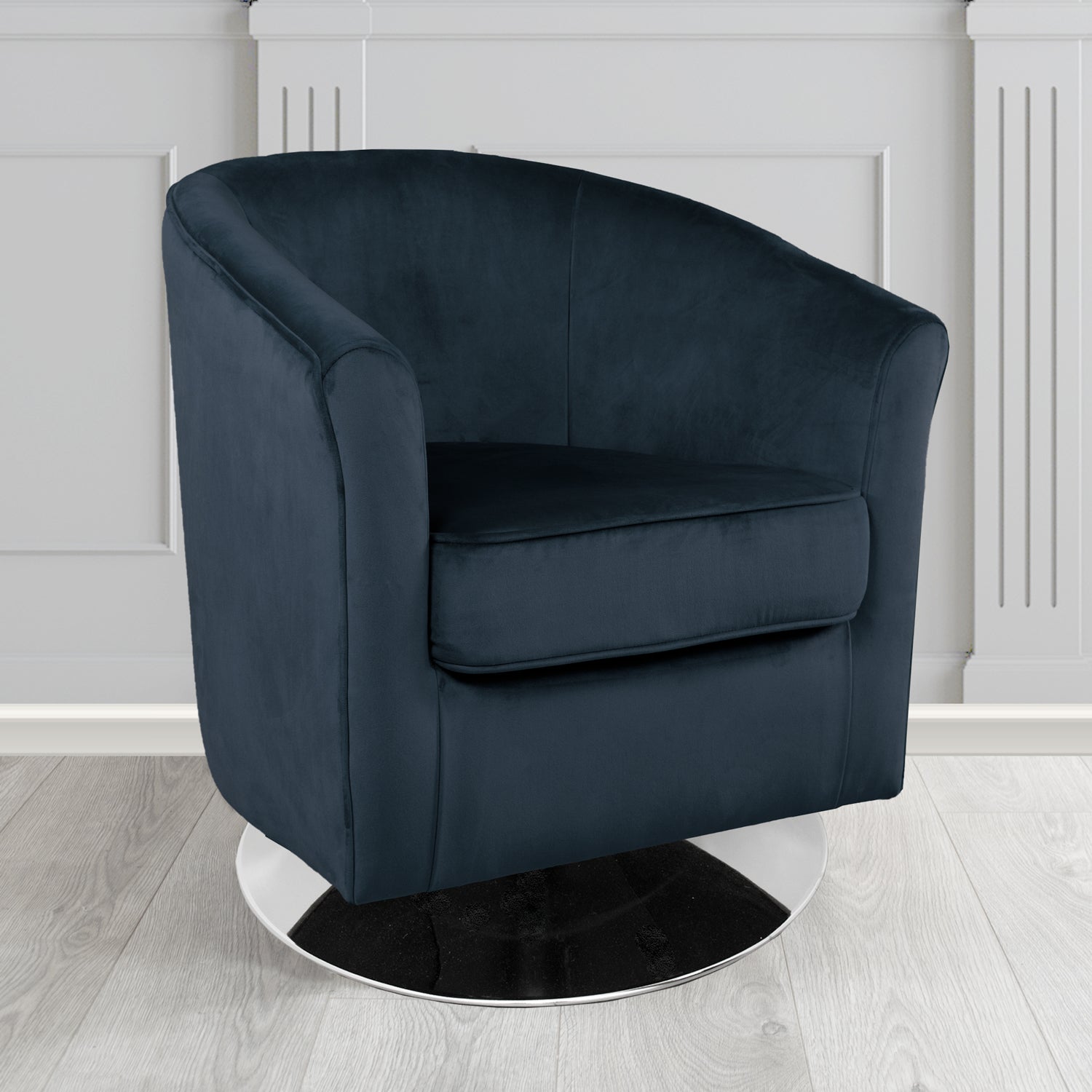 Devon Swivel Tub Chair in Passione Velvet Fabric