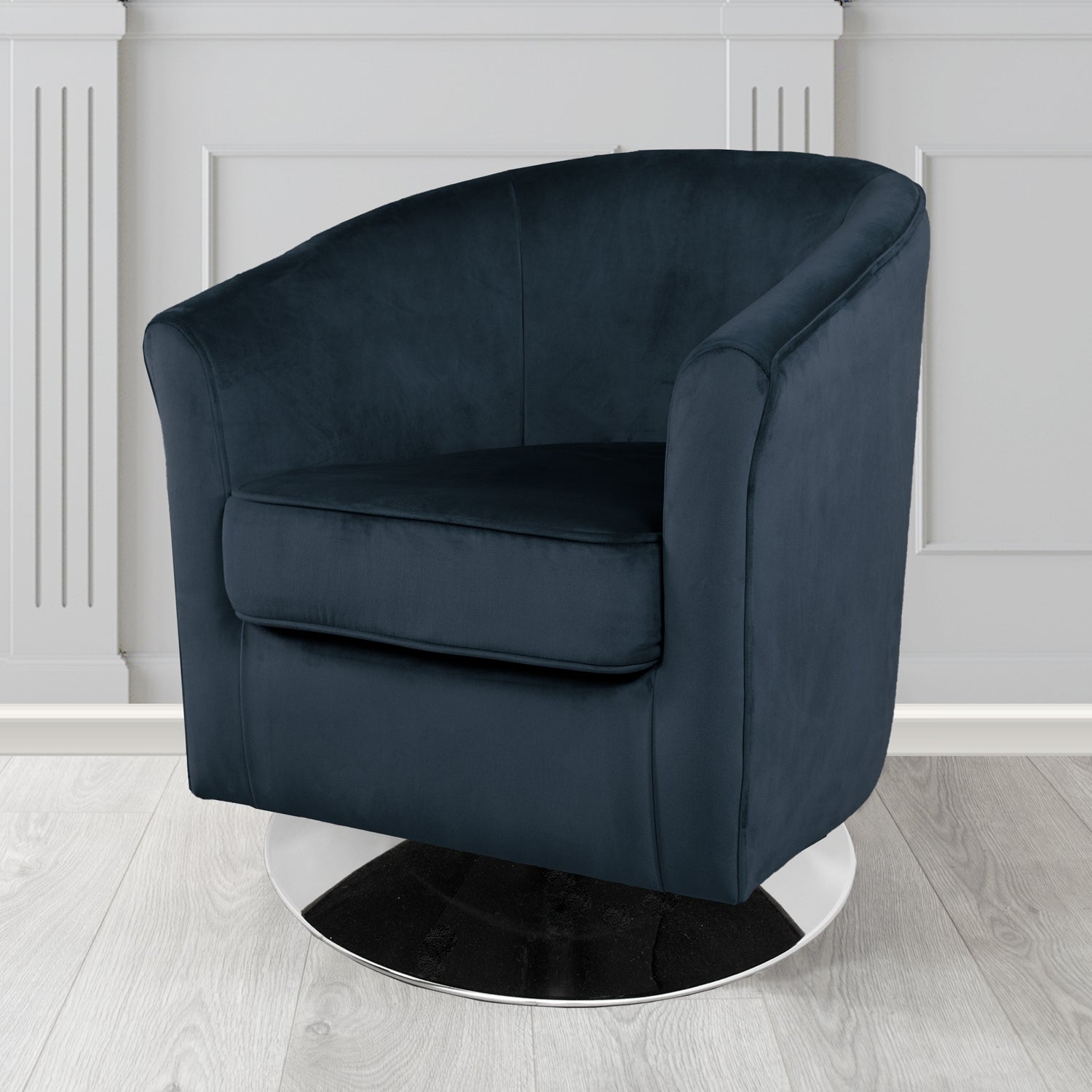 Devon Swivel Tub Chair in Passione Velvet Fabric