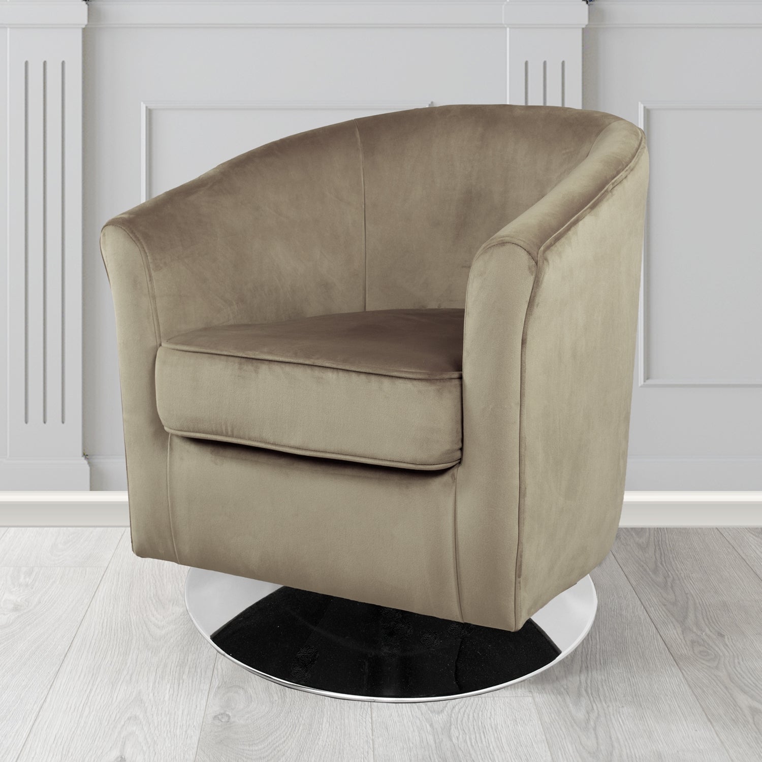 Devon Swivel Tub Chair in Passione Velvet Fabric