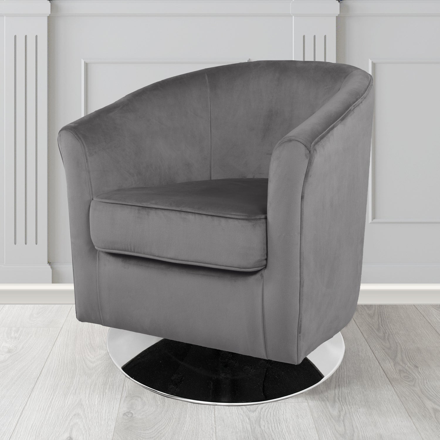 Devon Swivel Tub Chair in Passione Velvet Fabric
