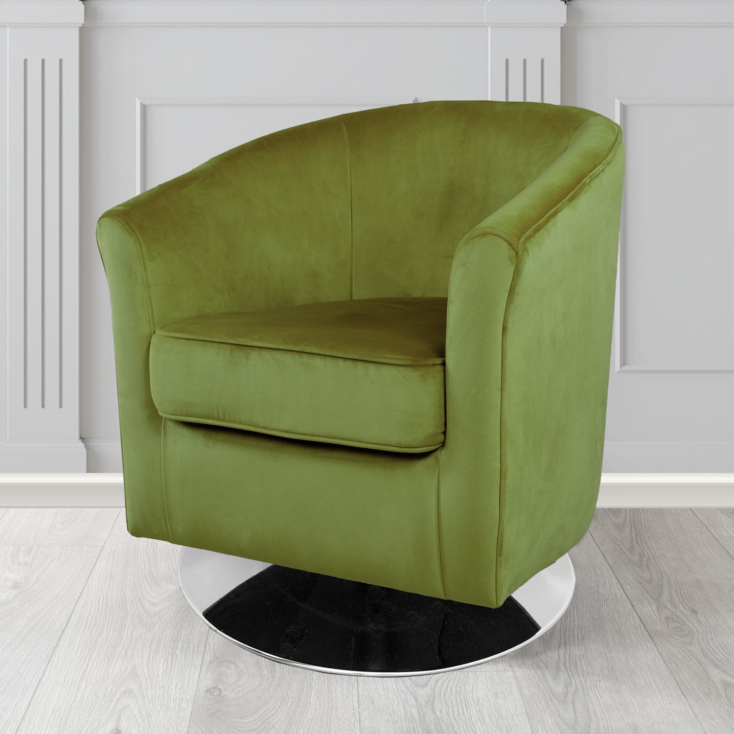 Devon Swivel Tub Chair in Passione Velvet Fabric