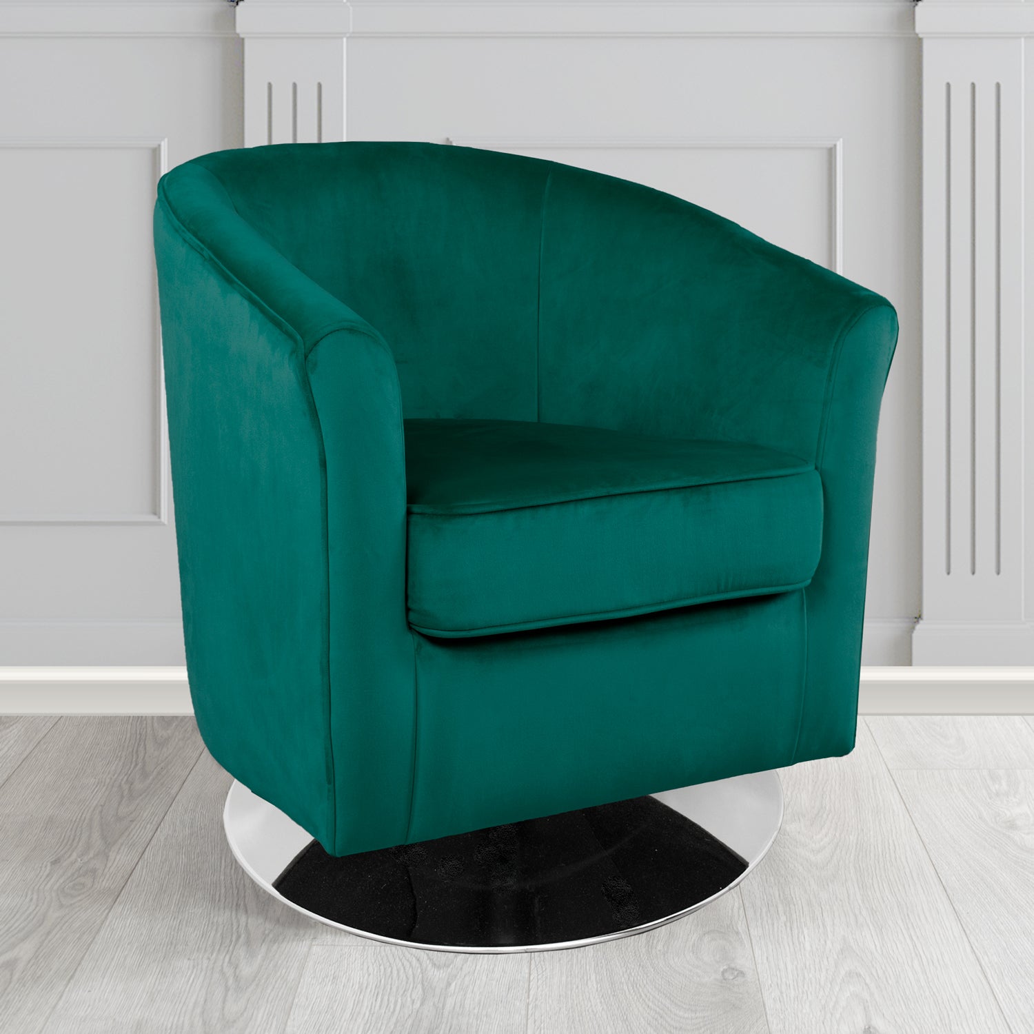 Devon Swivel Tub Chair in Passione Velvet Fabric