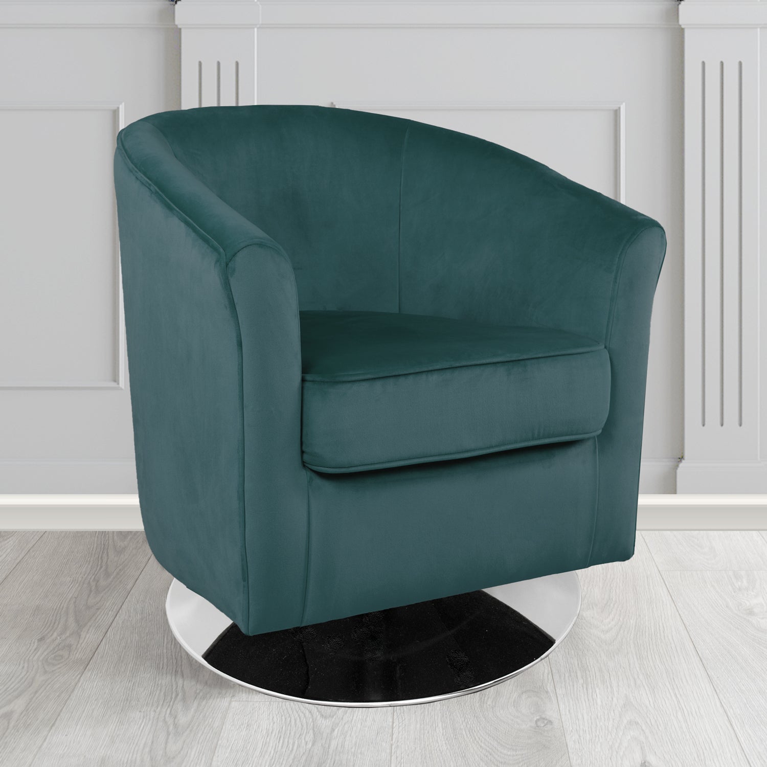 Devon Swivel Tub Chair in Passione Velvet Fabric