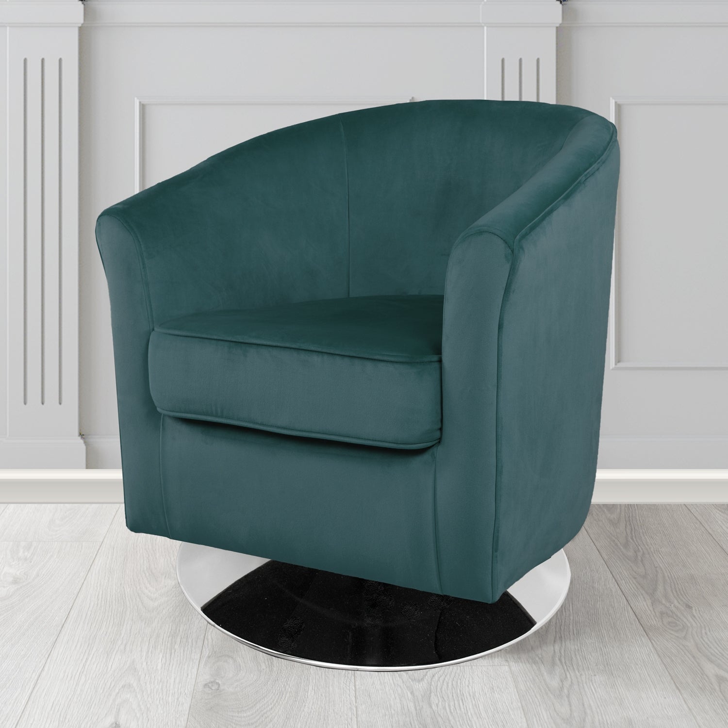 Devon Swivel Tub Chair in Passione Velvet Fabric