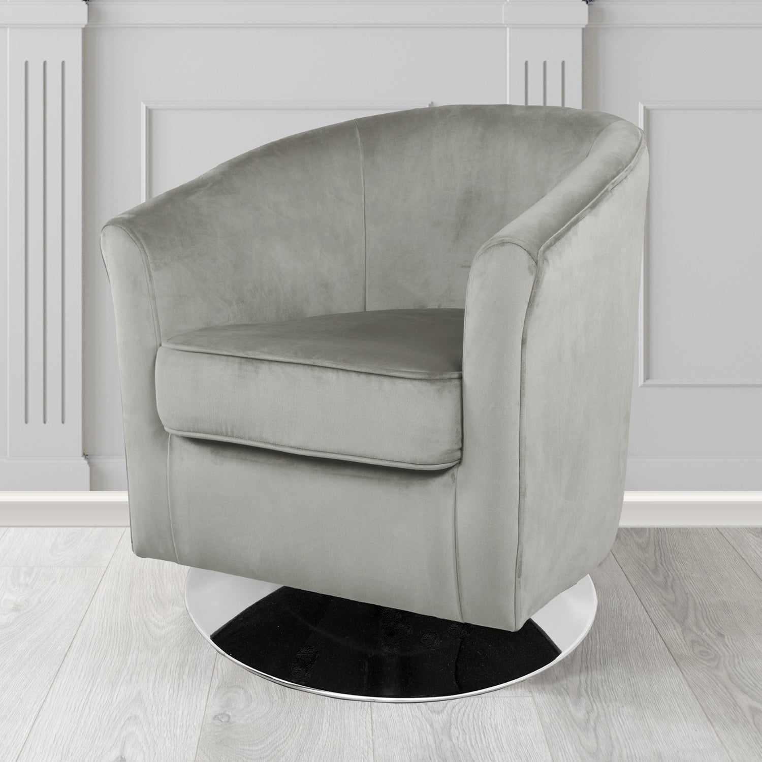 Devon Swivel Tub Chair in Passione Velvet Fabric