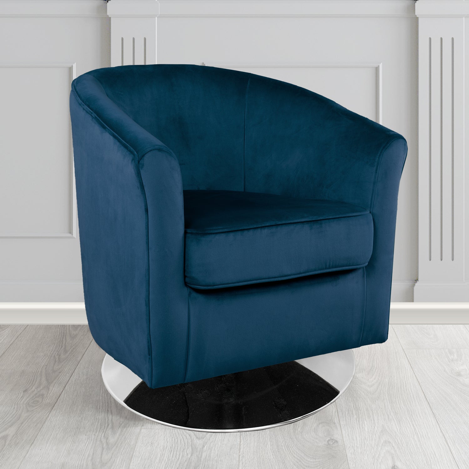 Devon Swivel Tub Chair in Passione Velvet Fabric
