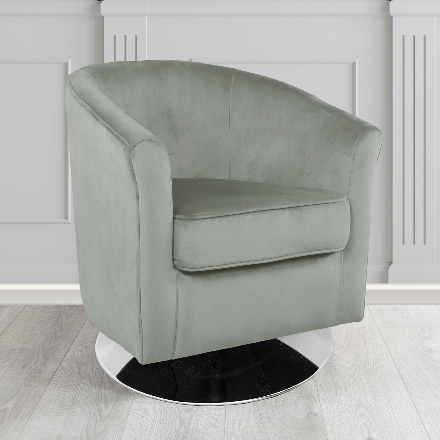 Devon Swivel Tub Chair in Passione Velvet Fabric