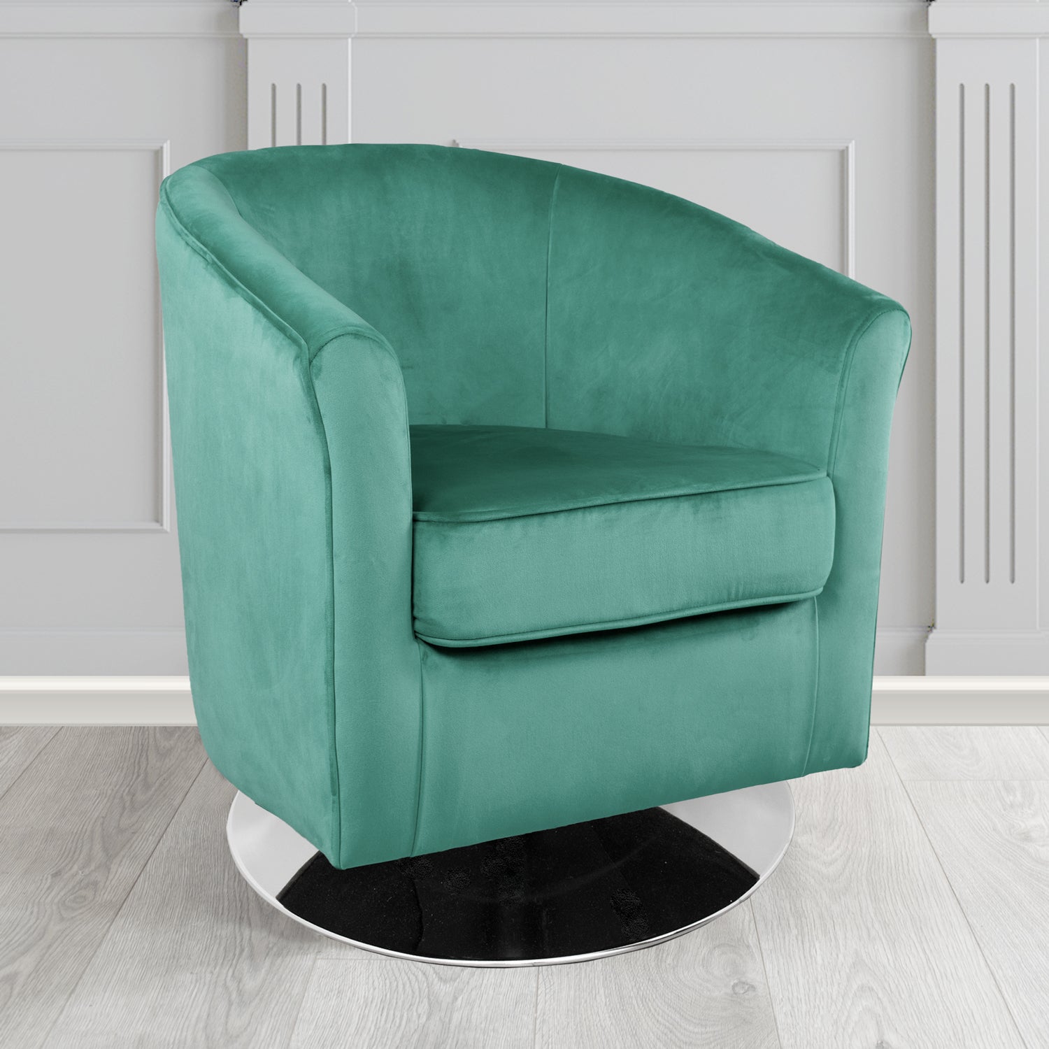 Devon Swivel Tub Chair in Passione Velvet Fabric