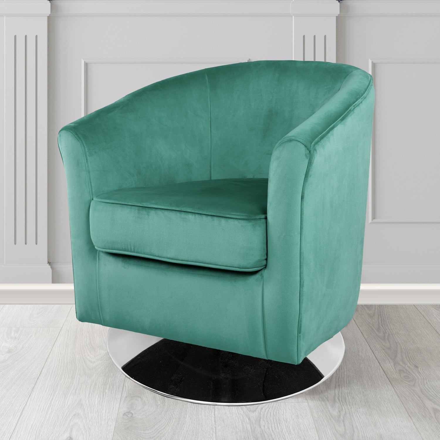 Devon Swivel Tub Chair in Passione Velvet Fabric
