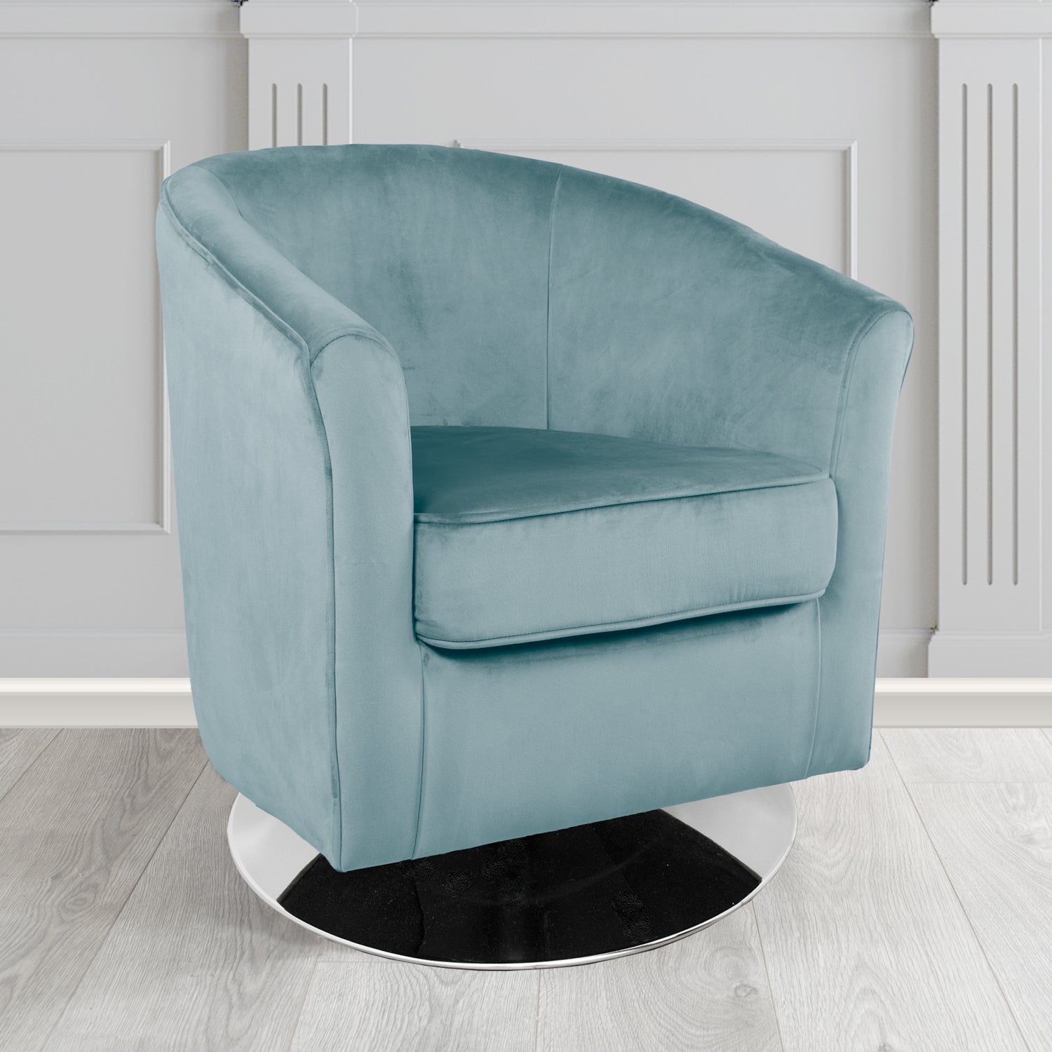Devon Swivel Tub Chair in Passione Velvet Fabric