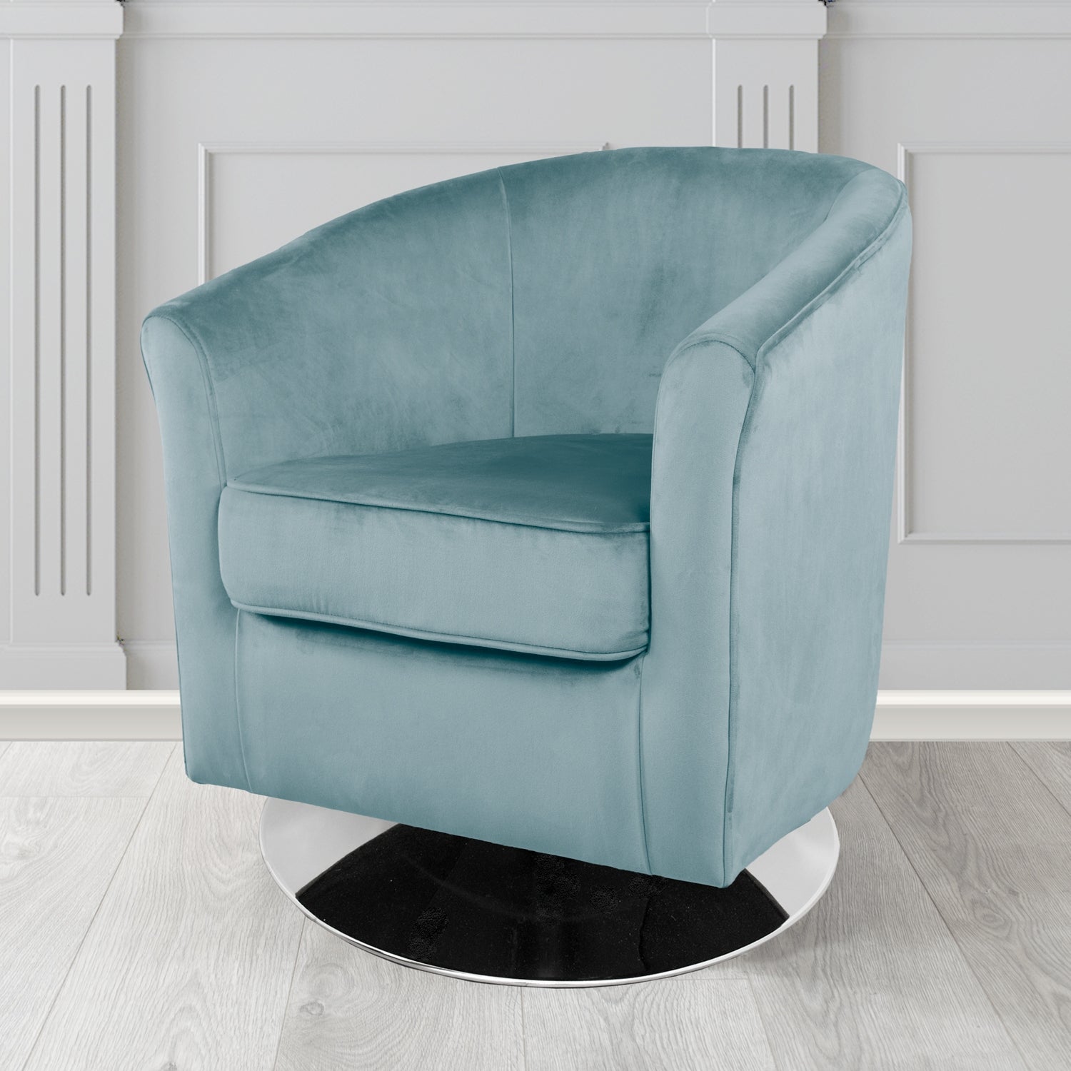Devon Swivel Tub Chair in Passione Velvet Fabric