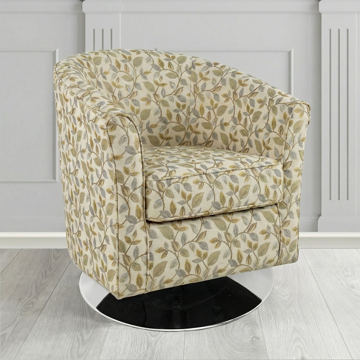 Devon Swivel Tub Chair in Porter and Stone Vercelli Floral Fabric
