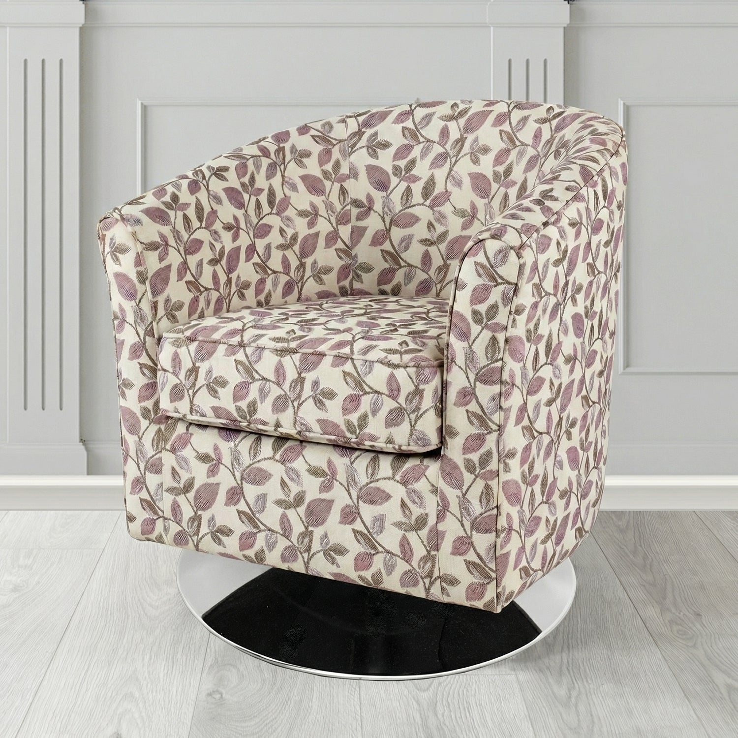 Devon Swivel Tub Chair in Porter and Stone Vercelli Floral Fabric