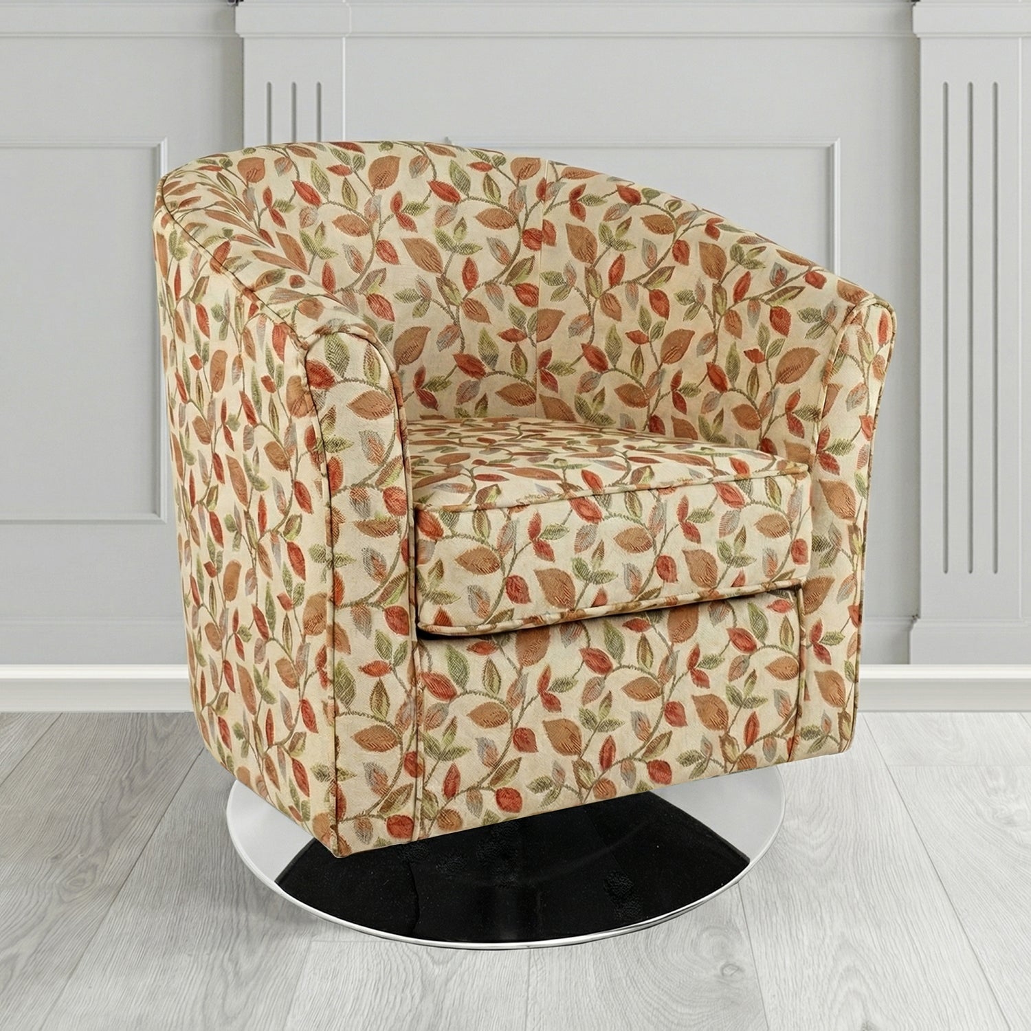 Devon Swivel Tub Chair in Porter and Stone Vercelli Floral Fabric