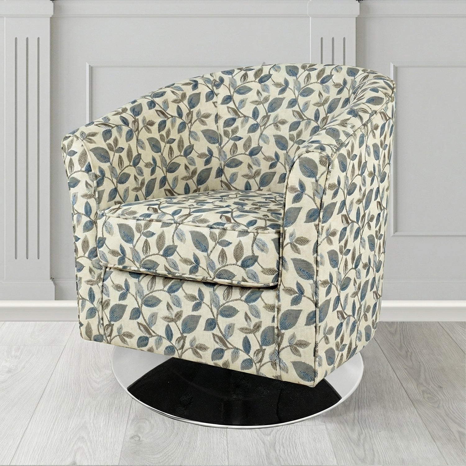 Devon Swivel Tub Chair in Porter and Stone Vercelli Floral Fabric