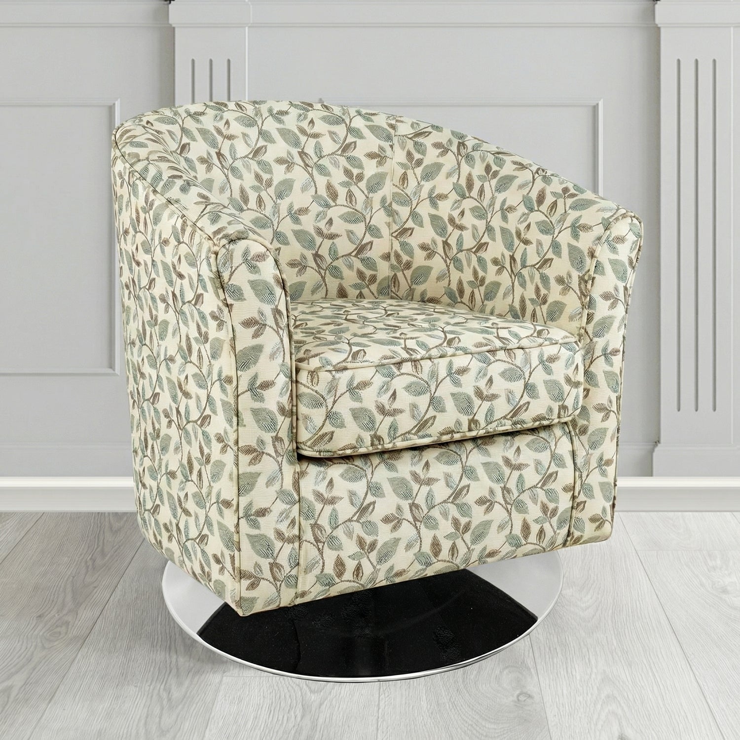 Devon Swivel Tub Chair in Porter and Stone Vercelli Floral Fabric