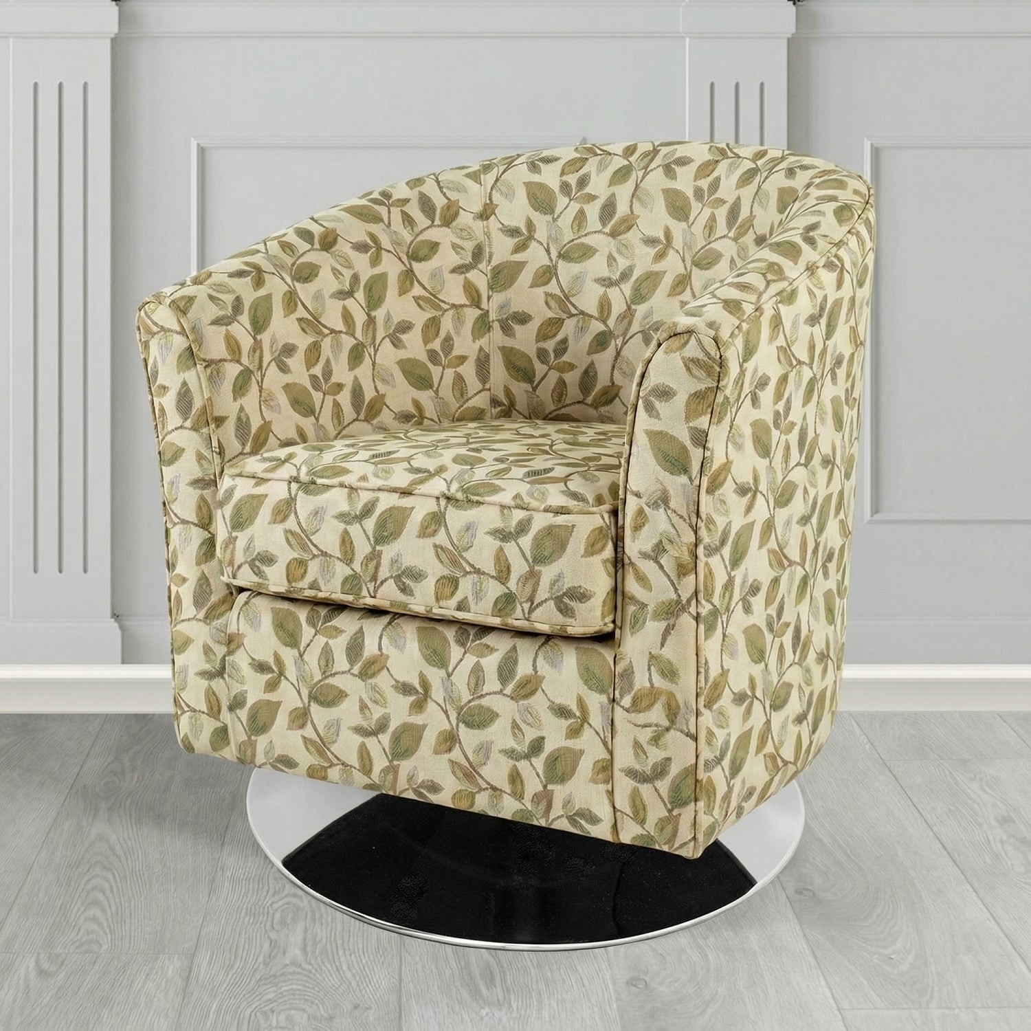 Devon Swivel Tub Chair in Porter and Stone Vercelli Floral Fabric