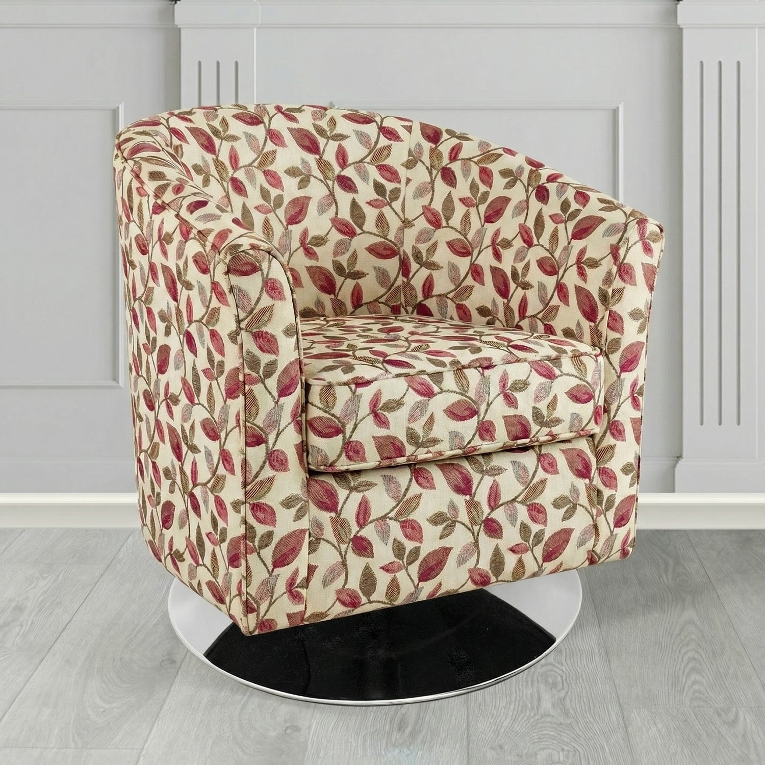 Devon Swivel Tub Chair in Porter and Stone Vercelli Floral Fabric