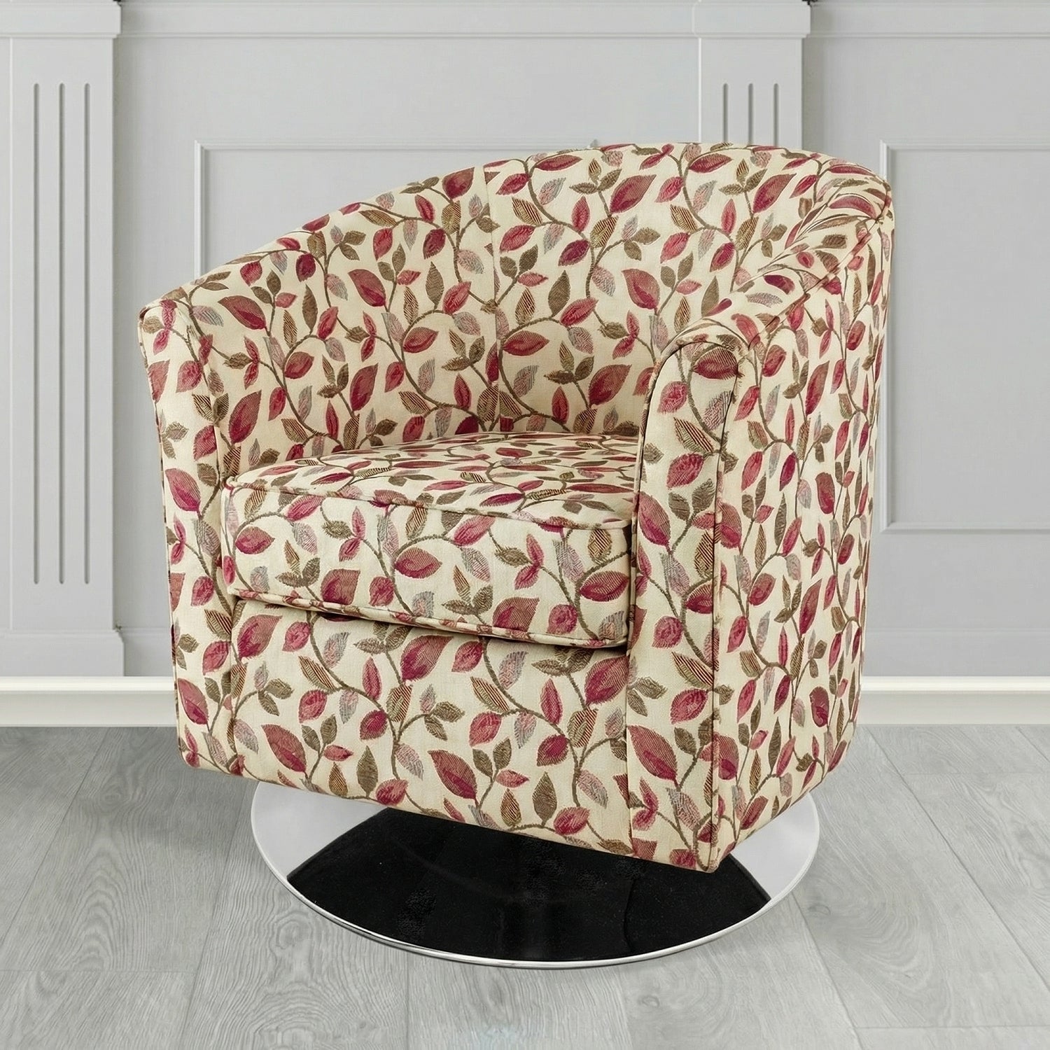Devon Swivel Tub Chair in Porter and Stone Vercelli Floral Fabric