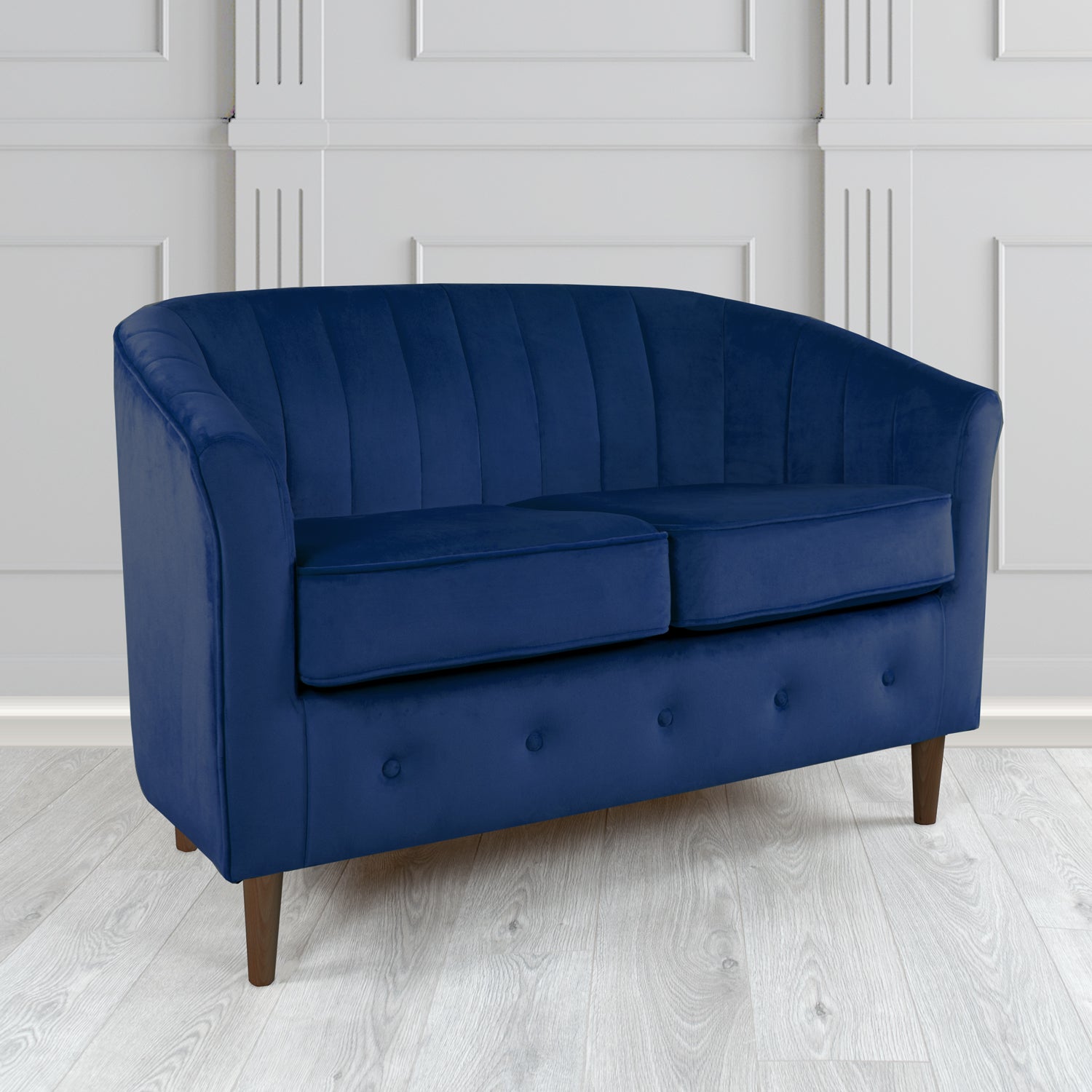 Doha 2 Seater Tub Sofa in Tubz Monaco Plain Velvet Fabric
