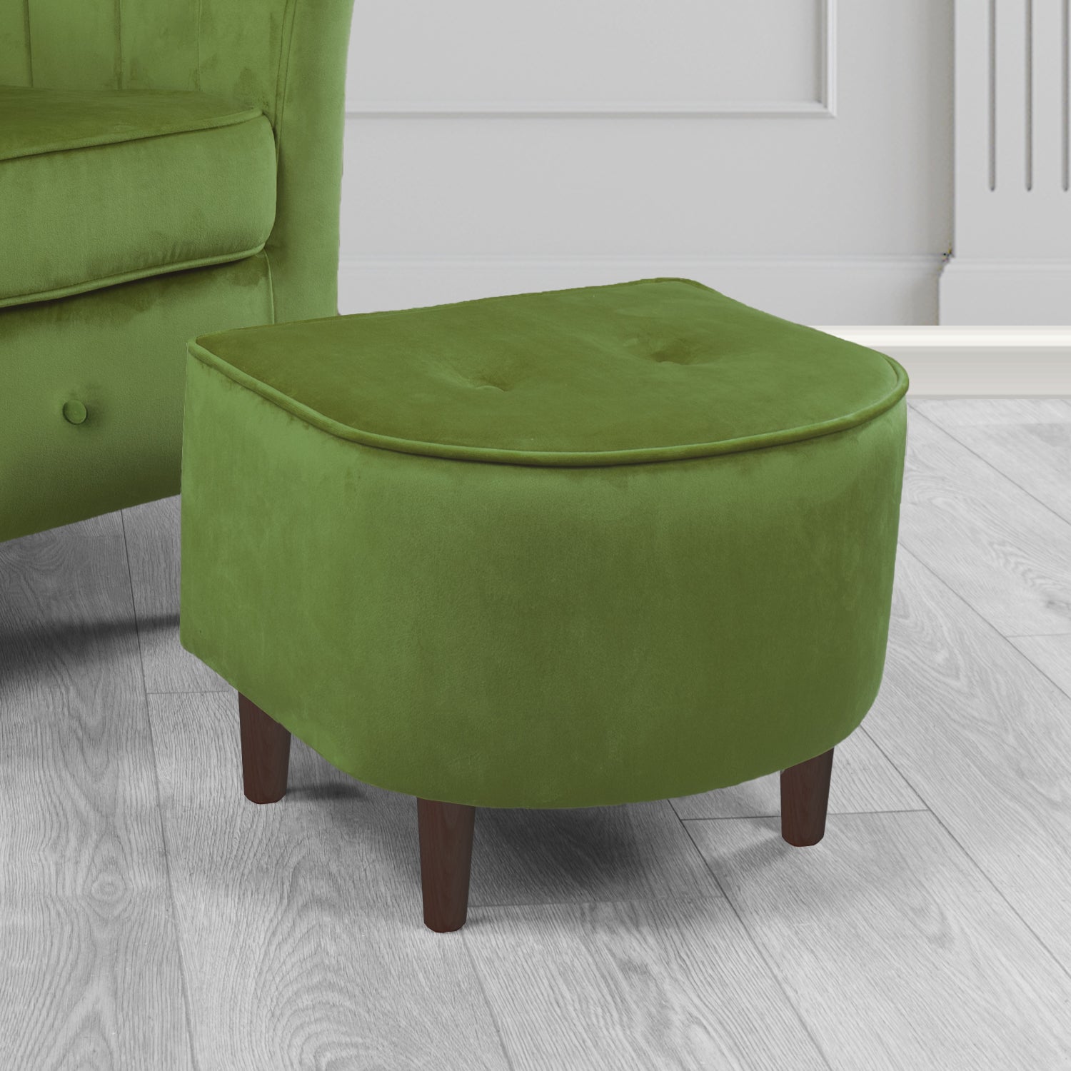 Doha Footstool in Sapore Crib 5 Velvet Fabric